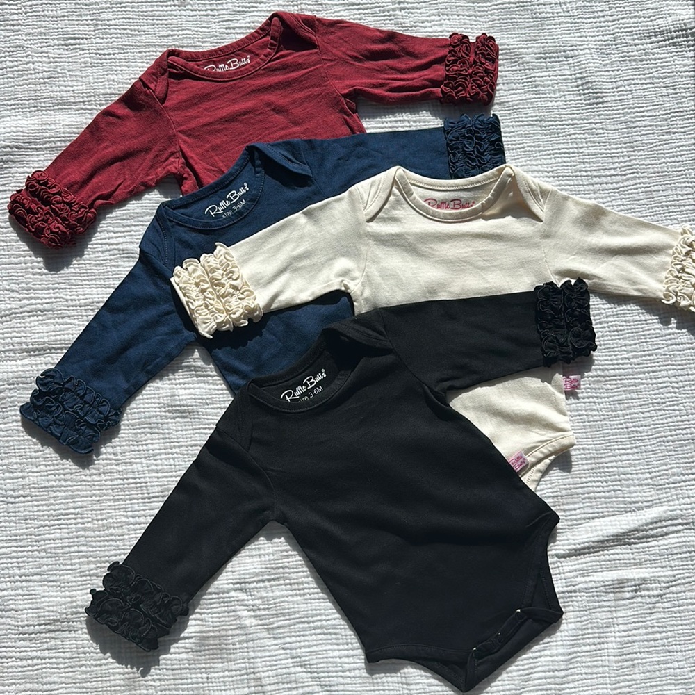 Knit Long Sleeve Ruffle Layering Bodysuit Bundle